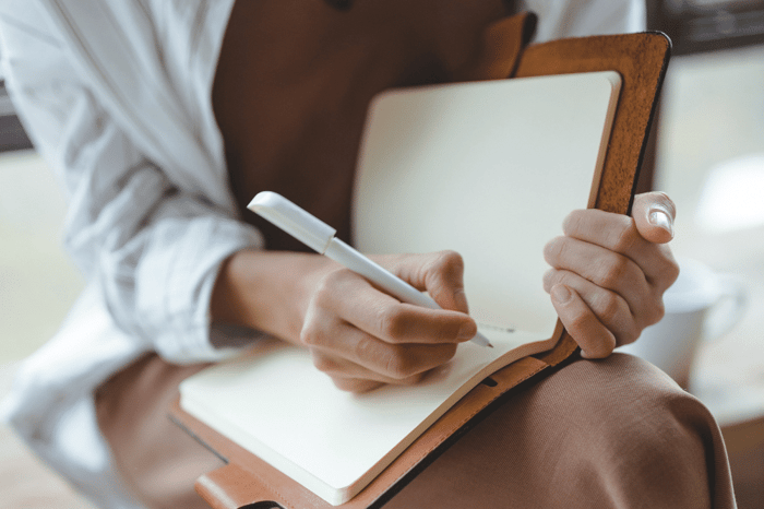 Woman journaling