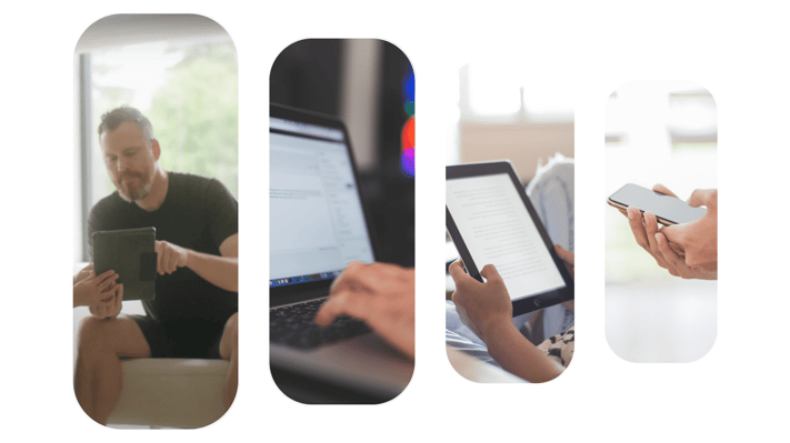 People reading on digital devices