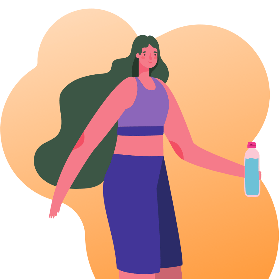 woman holding water icon