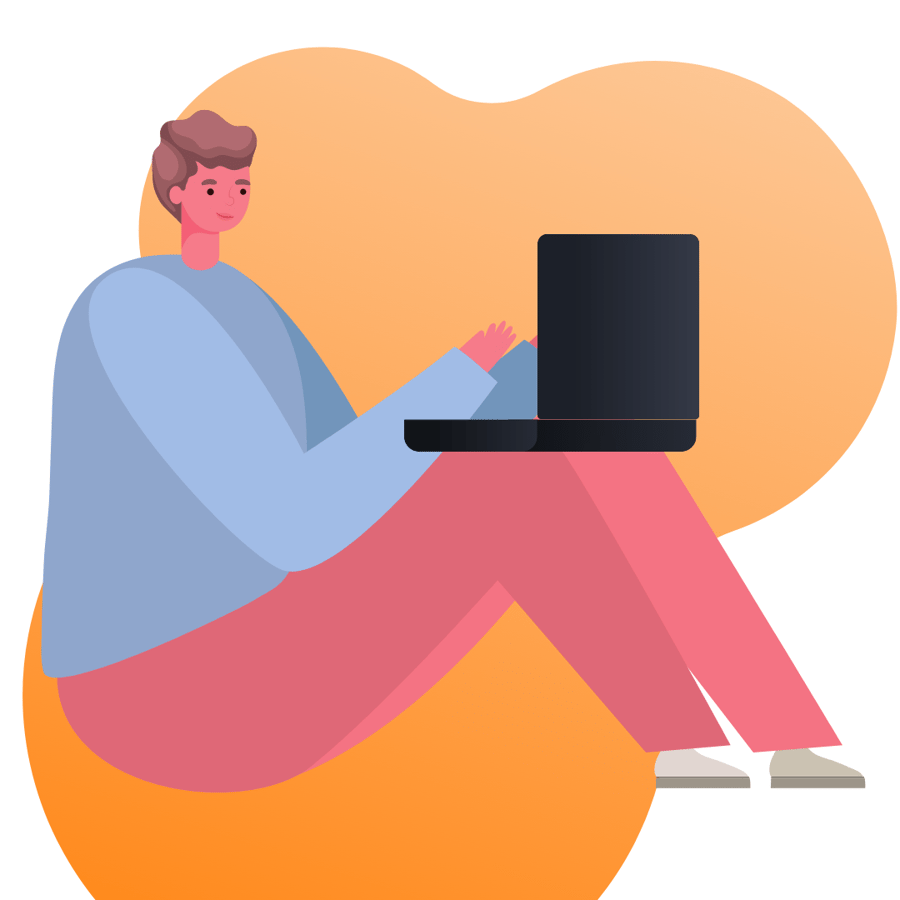 person looking at computer